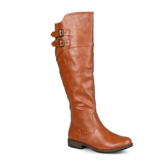 Journee Collection Women's Tori Extra Wide Calf Knee High Riding Boots Chestnut - Picture 1 of 5